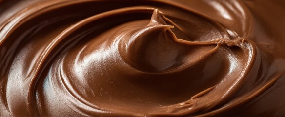 The Chocolate Spread Swirl Close Up Showing Smooth Creamy Texture and Rich Glossy Surface