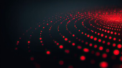 Red dot spiral pattern on dark background
