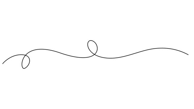 Squiggle line animation continuous one line drawing