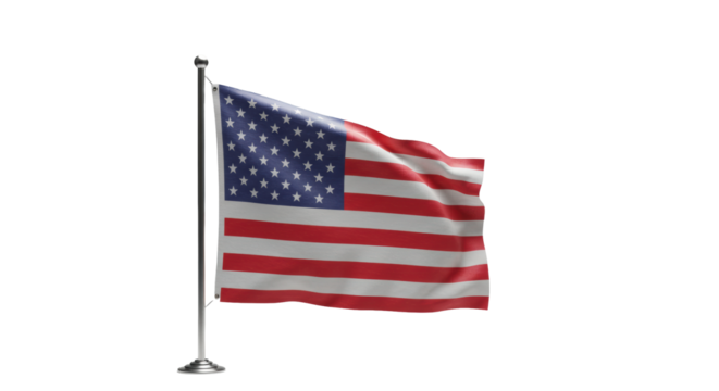 A pristine, perfectly unfurled American flag, made of premium textured fabric, displayed against a clean, minimalist light background with soft studio lighting, concept of national pride and