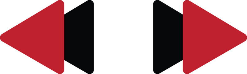 Front forward and back forward icon music icon vector illustration of a black and white flag