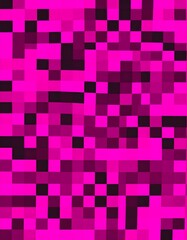 Abstract pixelated pattern of magenta and black squares