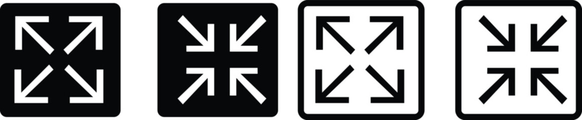 Obraz premium set of arrows inside and outside vector illustration of a black and white background