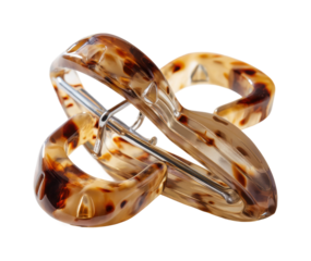 Artistic hair clip design product, isolated on transparent background, png