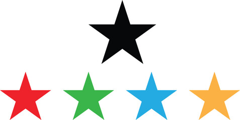  set of stars in different colors vector illustration of a star