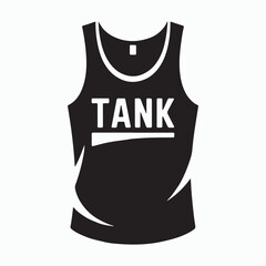 Solid tank top icon isolated on white background