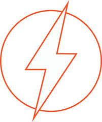 Thunderbolt red icon red arrow isolated on white