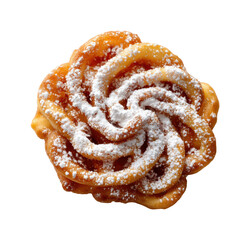 Delicious funnel cake fairground food fun atmosphere, isolated on transparent background, png