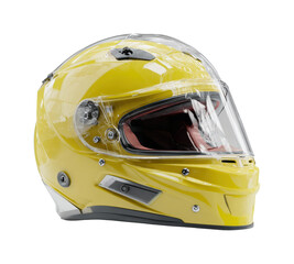 Fototapeta premium Motorcycle racing helmet trackside product showcase, isolated on transparent background, png