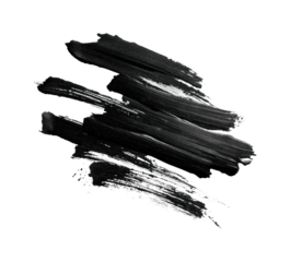 Abstract black paint strokes creative digital medium aesthetic, isolated on transparent background, png