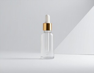 Realistic cosmetic pump bottle on white background. Great for skincare branding, beauty product catalog, and cosmetic packaging presentation.