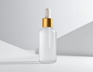 Realistic cosmetic pump bottle on white background. Great for skincare branding, beauty product catalog, and cosmetic packaging presentation.