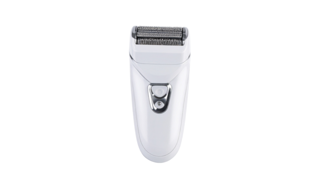 A Sleek White Electric Razor isolated on solid white background Png