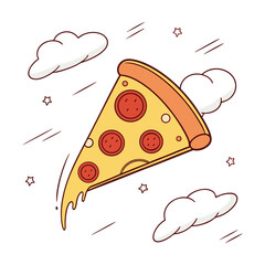 Flying Pizza Slice in the Sky