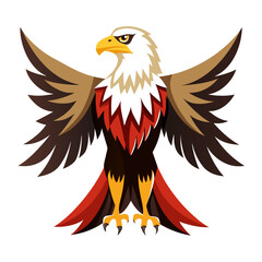 vector illustration of eagle, perched, abstract