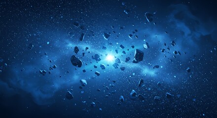 Fototapeta premium Cosmic Debris: A 3D Render of Celestial Chaos