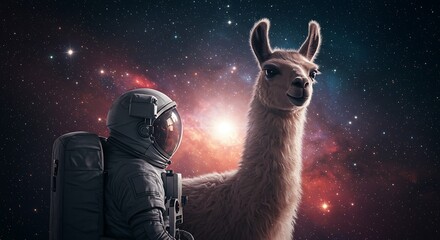 Cosmic Llama & Cosmonaut: A Stellar Encounter