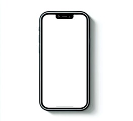 Black smartphone mockup, blank screen, simple design