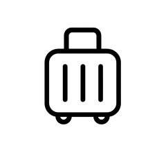Travel suitcase icon - vector outline luggage symbol