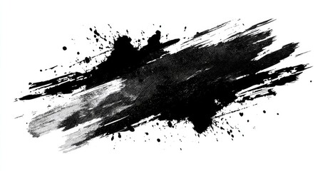 Abstract black ink splash graphic design element