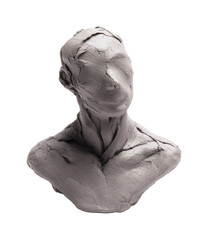 Obraz premium Sculpting artistic figure clay model creative space, isolated on transparent background, png