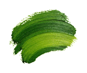 Applying rich green paint strokes digital creative vibes, isolated on transparent background, png