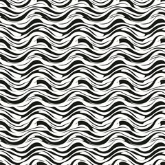 Seamless Pattern, Black and White Abstract Wave Pattern with Dynamic Flowing Lines Design Stock royalty free image.