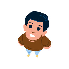 Smiling boy looking up with hope and happiness