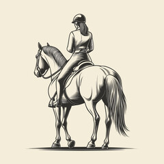 Woman on Horseback in Riding Gear