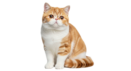 Exotic Shorthair cat isolated on white: purebred feline.
