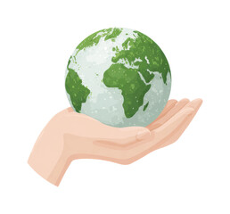Caring for earth embracing a green environment together, isolated on transparent background, png