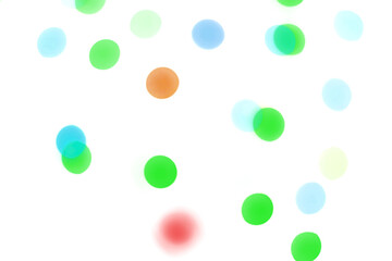 Colorful shiny glowing bokeh light overlay effect on transparent background design element