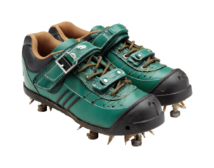 Baseball cleats in action sports equipment practice, isolated on transparent background, png