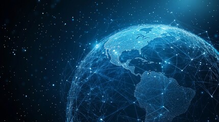 Obraz premium Interconnected digital global network