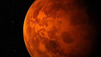 On Mars Image in Space – Red Planet Landscape Background