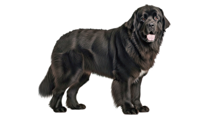 Newfoundland dog isolated on white: gentle giant breed.