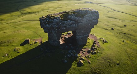 Stonehenge's Silent Sentinel: Aerial View
