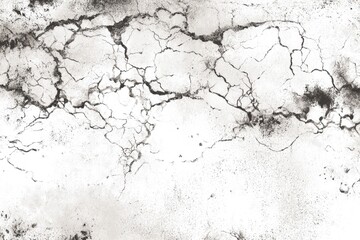 Cracked white surface with dark lines and spots