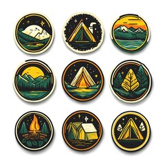 Naklejka premium Camping graphic collection