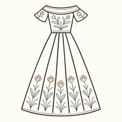 Elegant off shoulder floral embroidered gown design