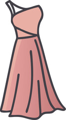 Elegant one shoulder asymmetrical gown with flowing fabric design