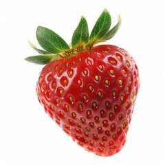 Single, ripe strawberry with leaves (1)