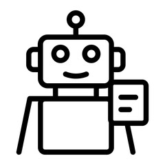 Obraz premium Friendly robot assistant holding a digital report, AI chatbot icon for customer service and automated data analysis