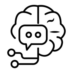 Artificial Intelligence Concept Brain with Chat Bubble Symbolizing AI and Communication