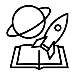 Space Exploration A Journey Through the Cosmos - Educational Book Icon