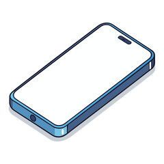 Modern smartphone illustration with blank screen for mockup and app presentation design template