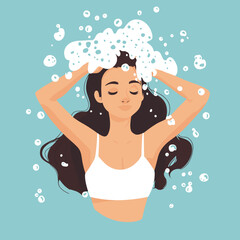 Woman Enjoying a Relaxing Bubble Bath