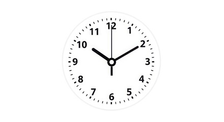 Simple White Analog Clock 2 Oclock