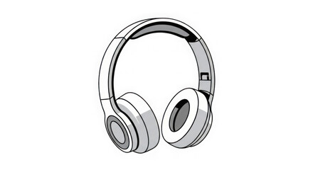 White Headphones Illustration