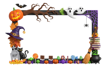 3D halloween party frame